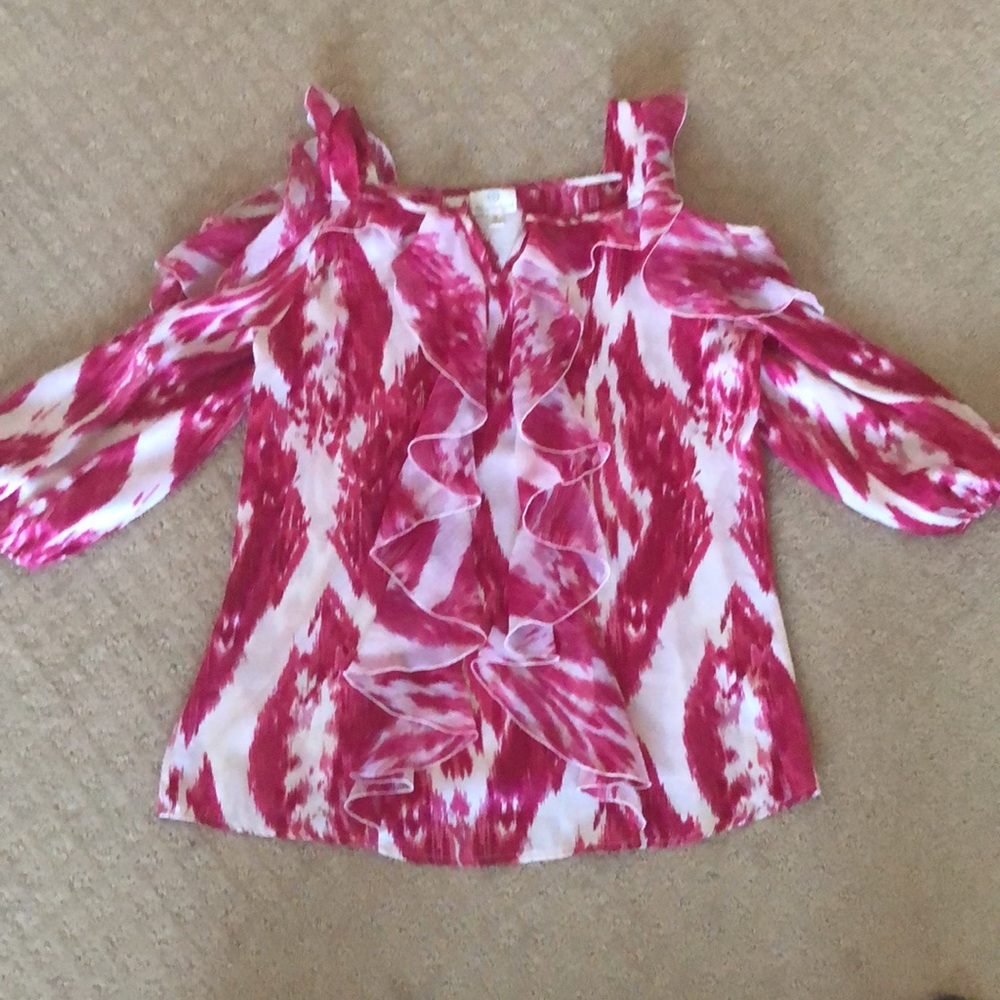 Hot in Hollywood | Women's cold shoulder ruffle top tunic - Picture 7 of 14